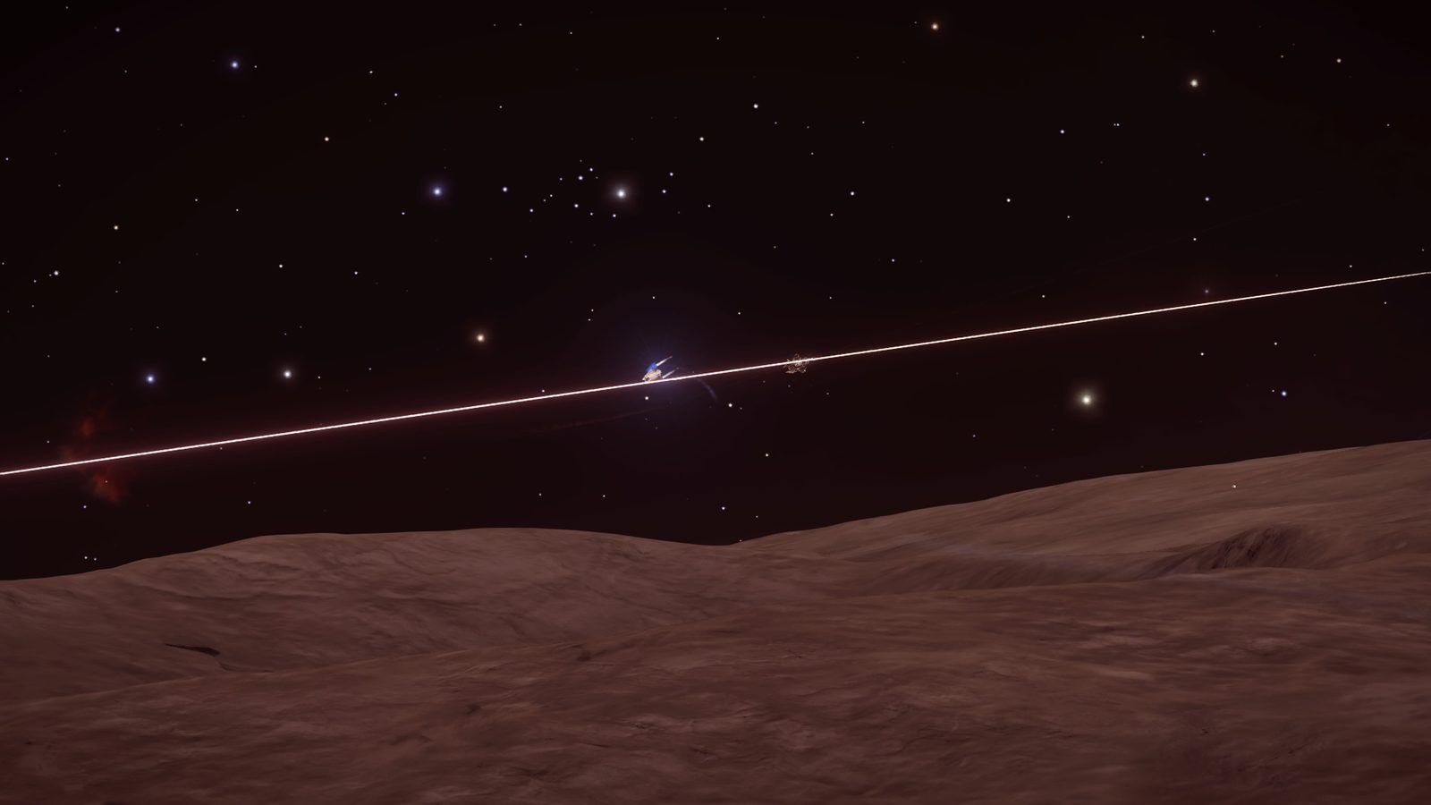 Strong space scene with scale and action element.