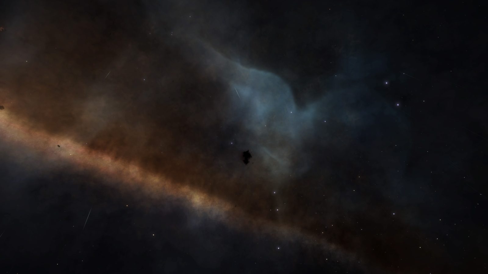 Dark nebula with rich starfield and galactic band.