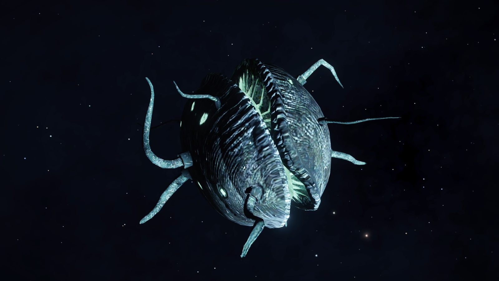 Detailed alien fauna in space, strong composition.