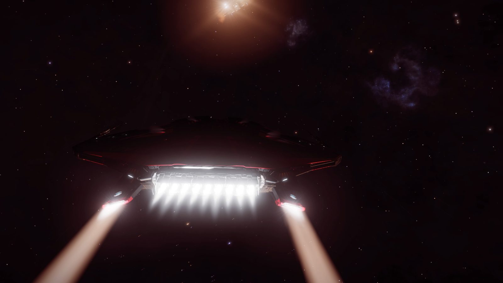 Dynamic ship engine shot with clear space background.
