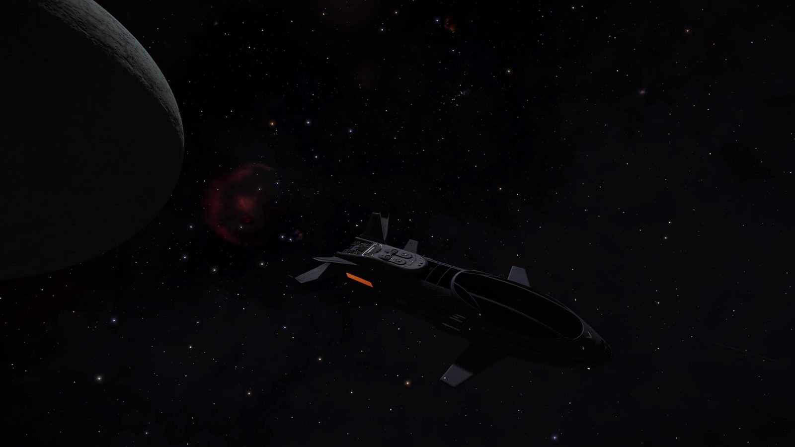 Good composition with celestial elements and ship detail.