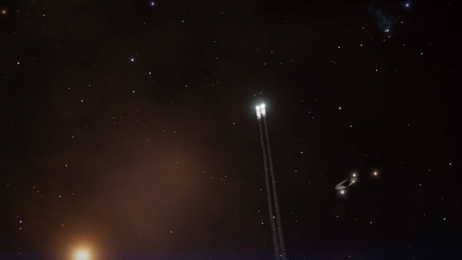 Atmospheric space shot with good composition and scale