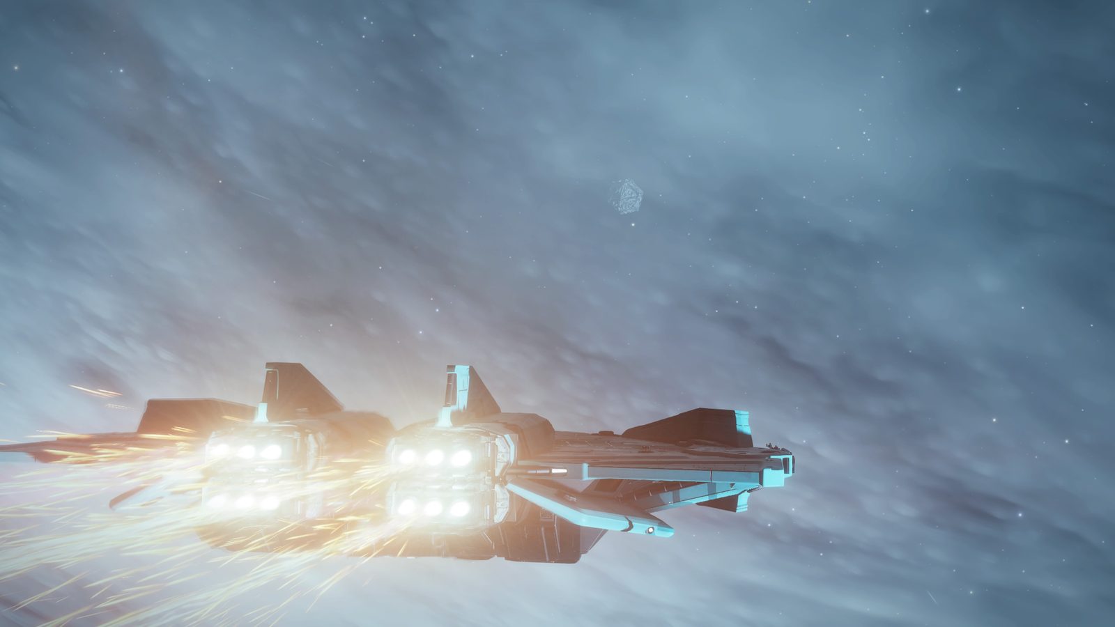 Good composition with scale and lighting effects.