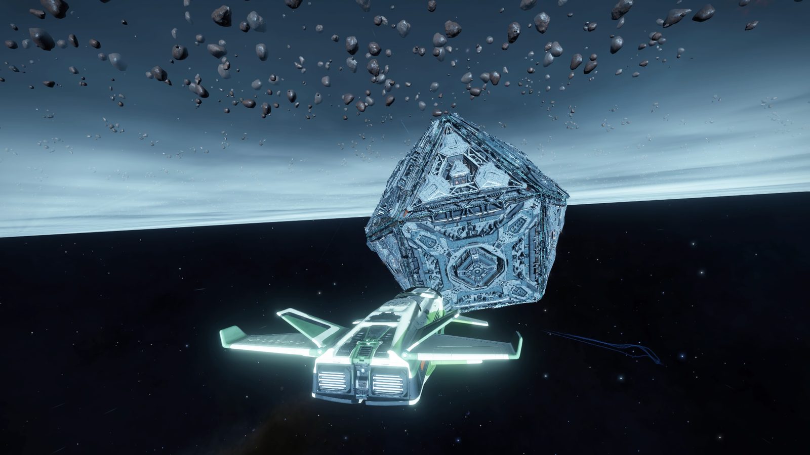 Well-composed space scene with clear subject and atmospheric depth.