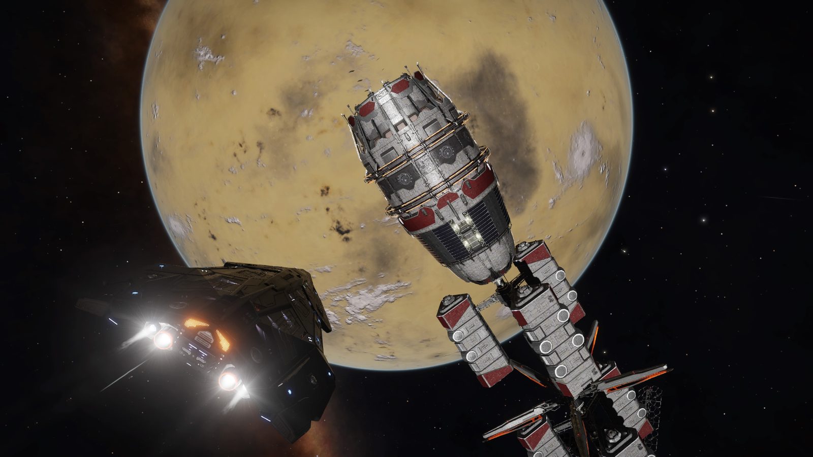 Clear space scene showing scale and detail.