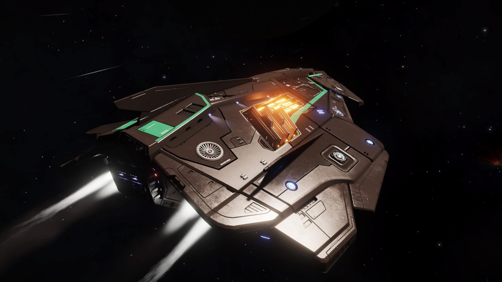 Clean space shot with good lighting and ship detail.