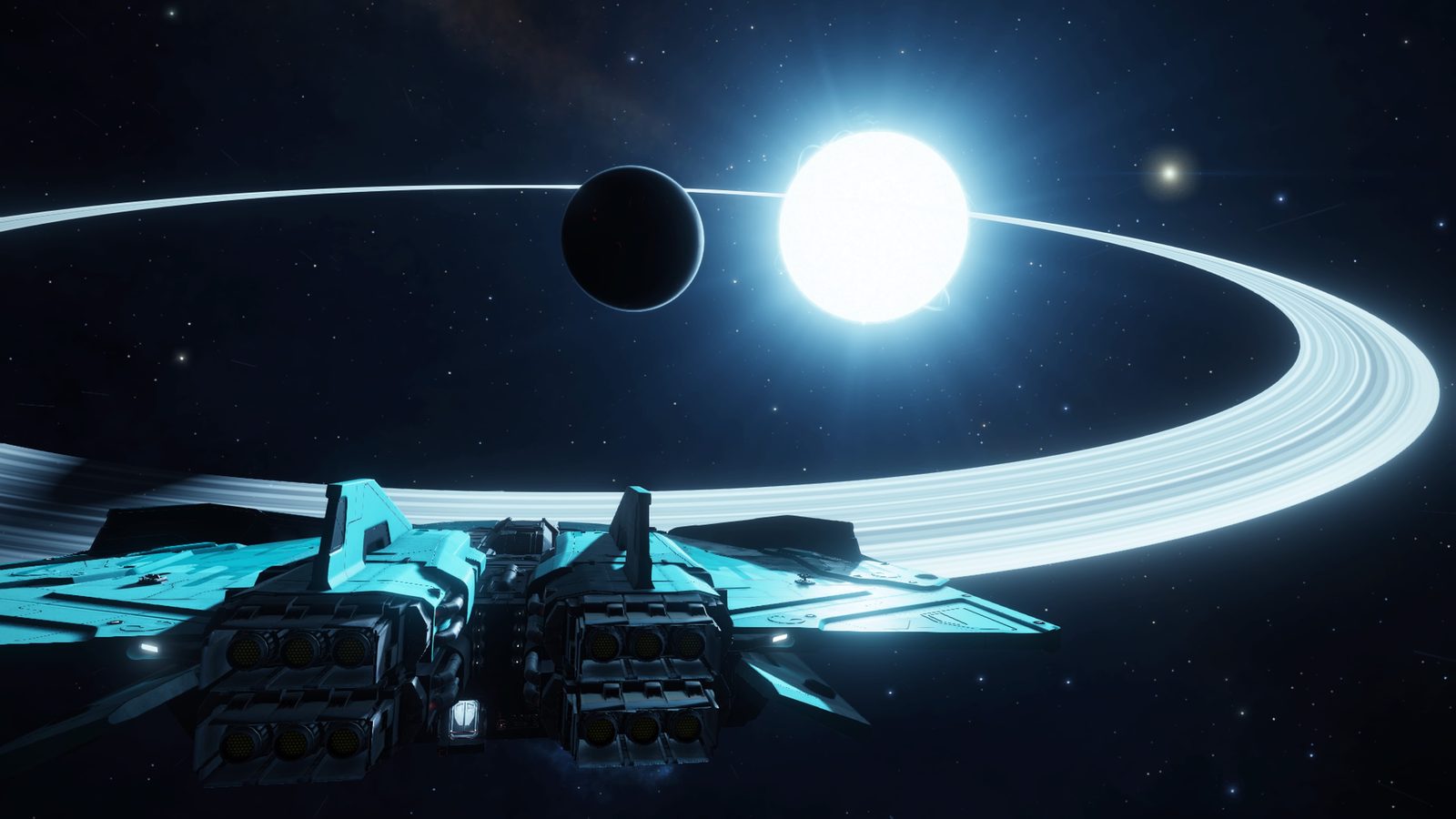 Clear, atmospheric, scale-rich space scene.
