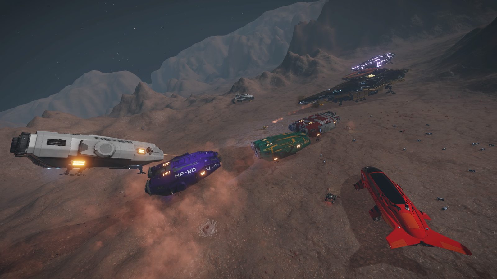 Expansive composition with clear ship arrangement and environment.