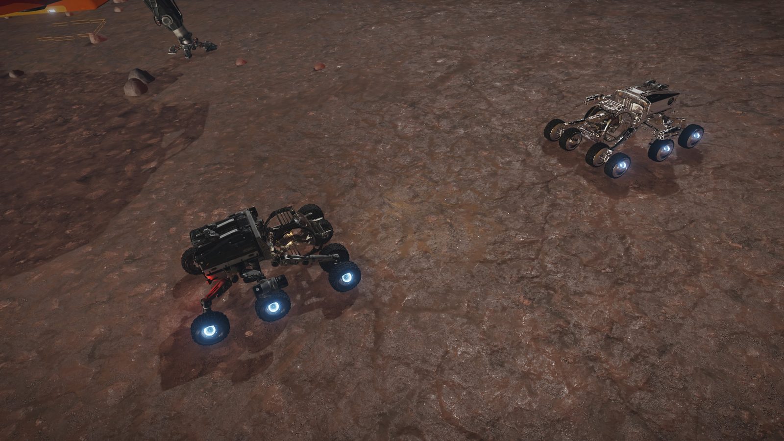 Strong composition with vehicles and terrain.