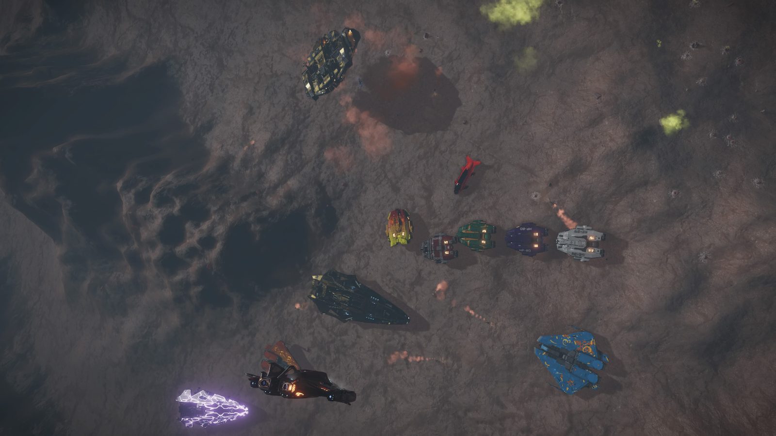 Strong scenic shot with scale and variety of ships.