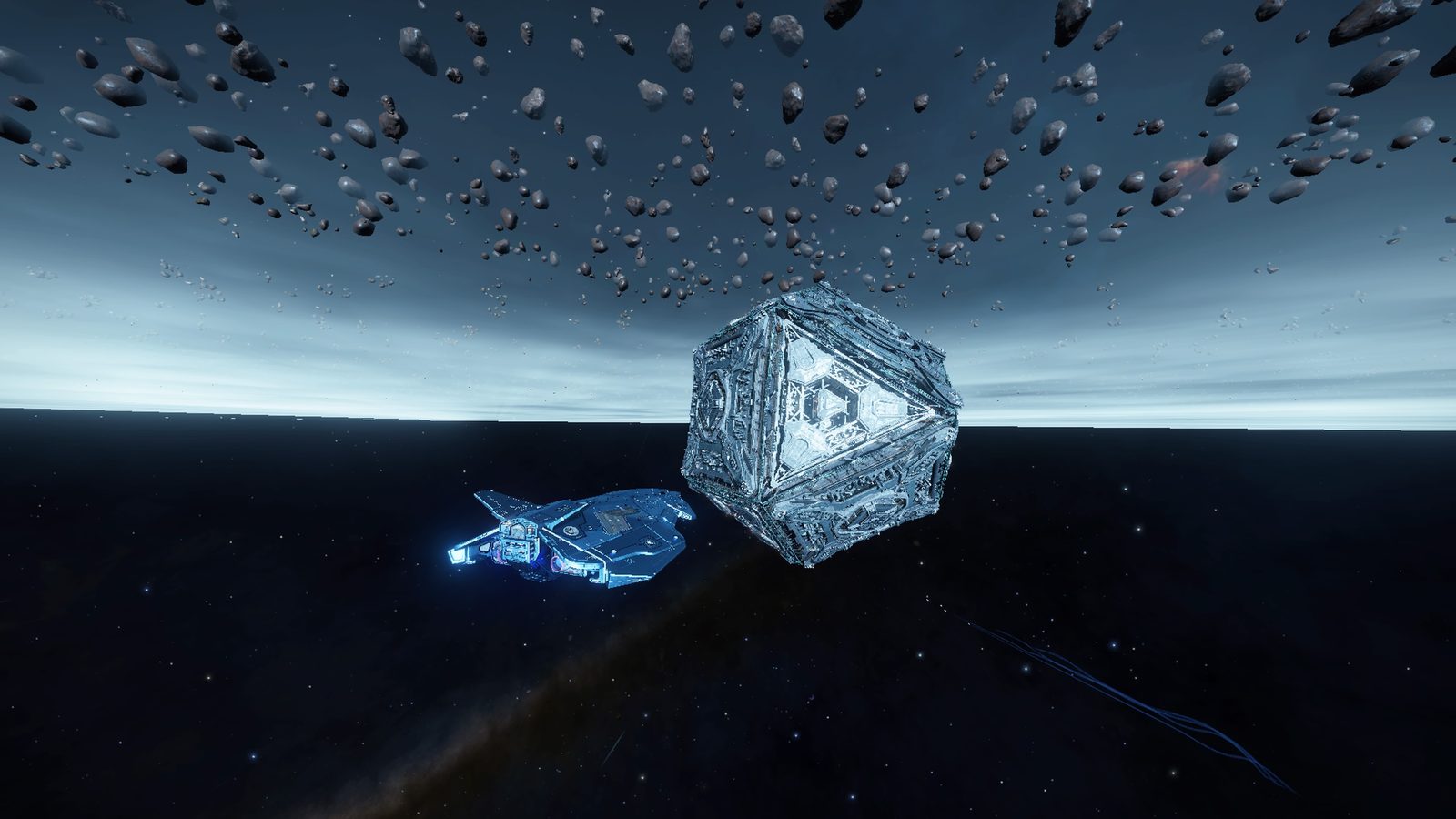 Visually striking scene with unique object and spatial depth.
