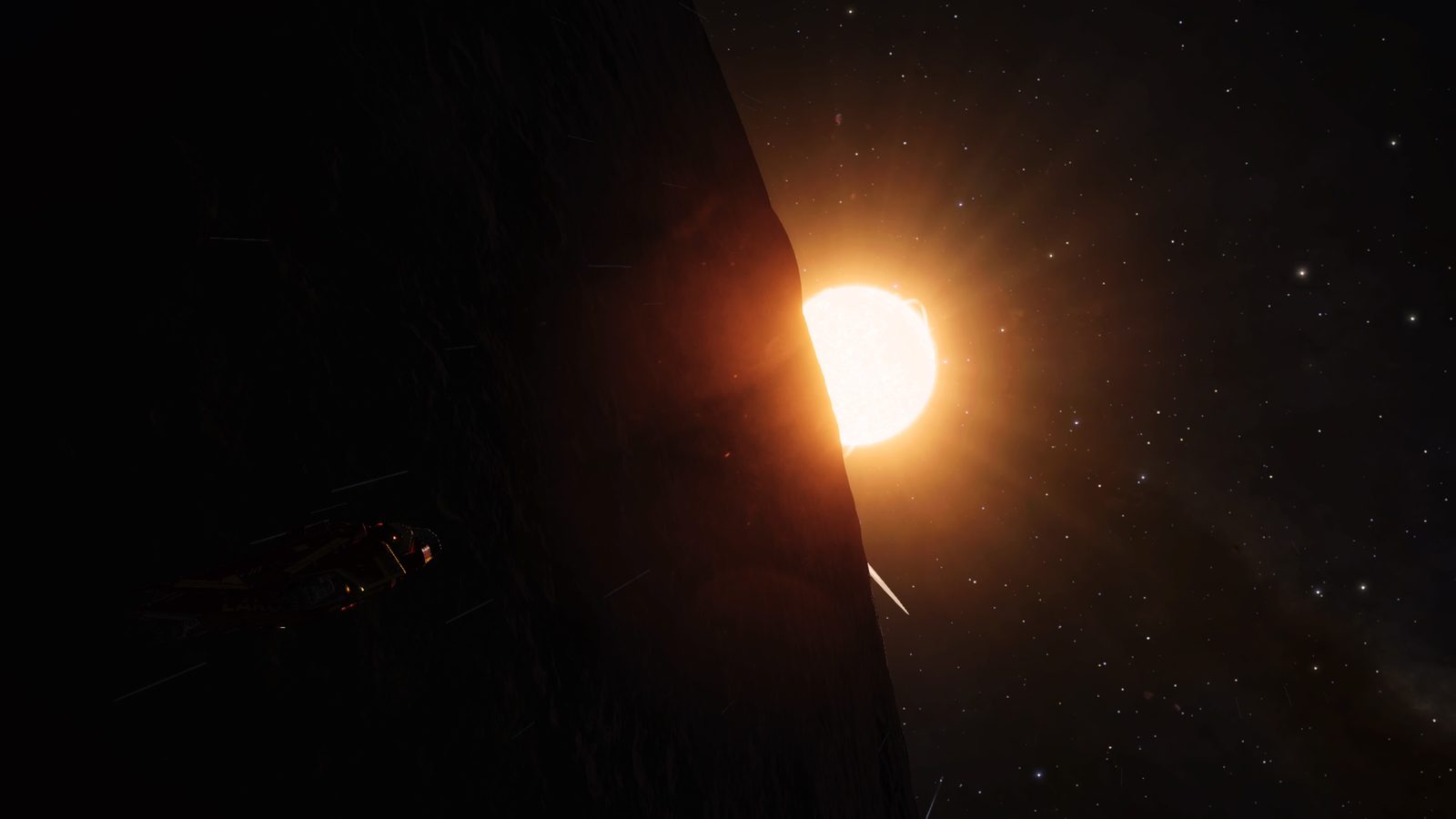 Silhouette of planet with bright star, high contrast and good composition.