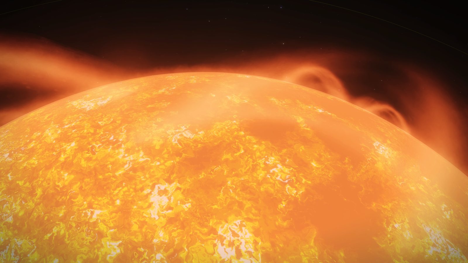 Detailed star surface with solar activity.