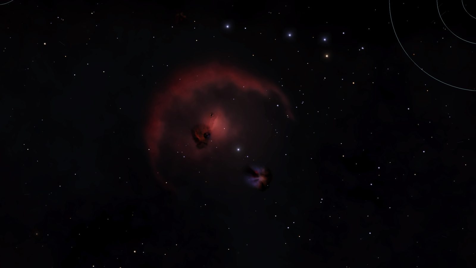 Ship near a colorful nebula in deep space.