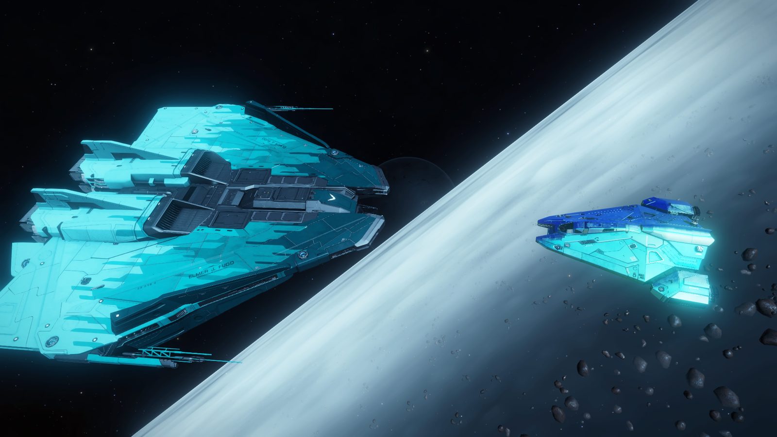 Good composition, strong space and ship detail.