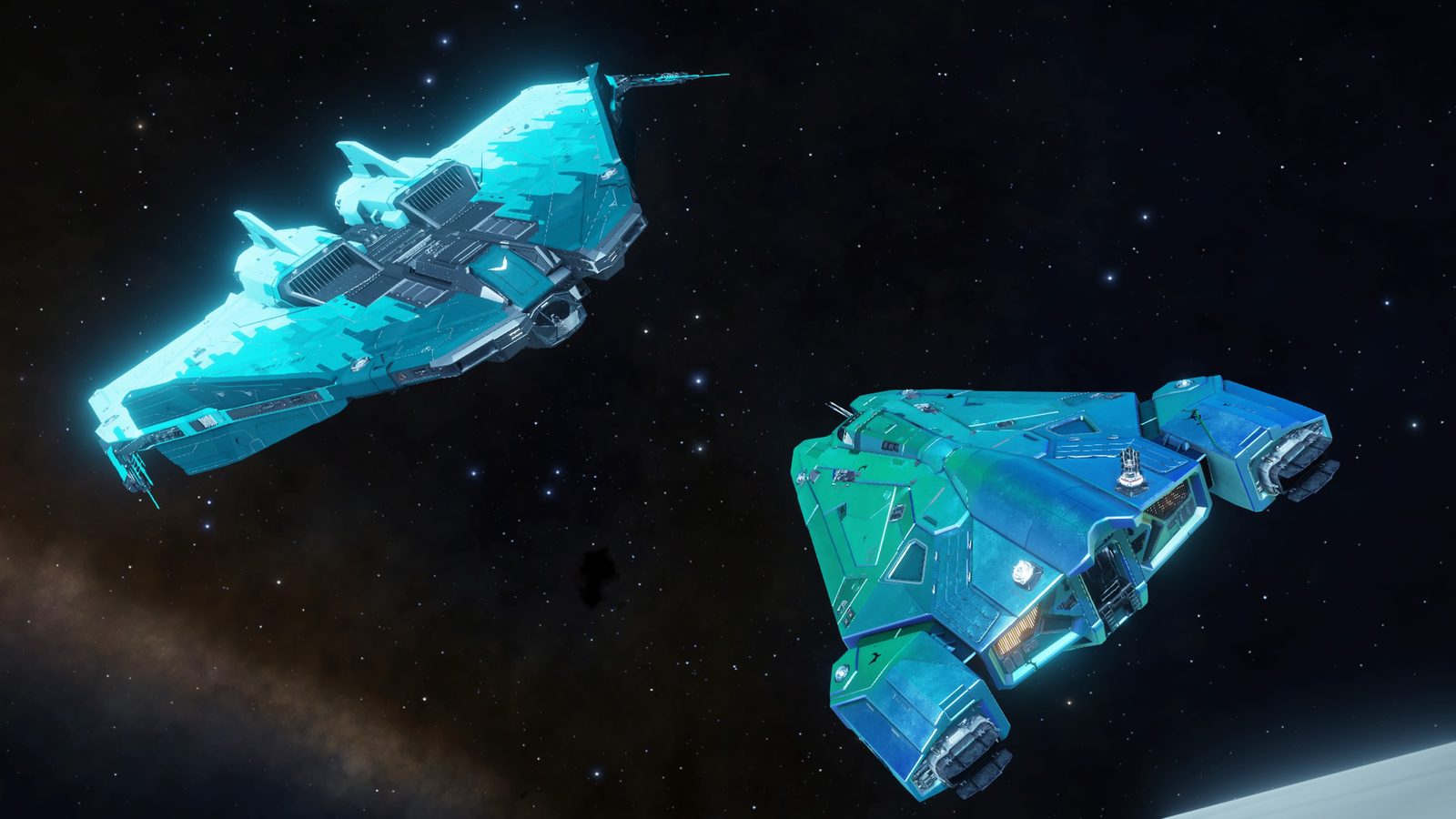 Clear, detailed ships with good background.