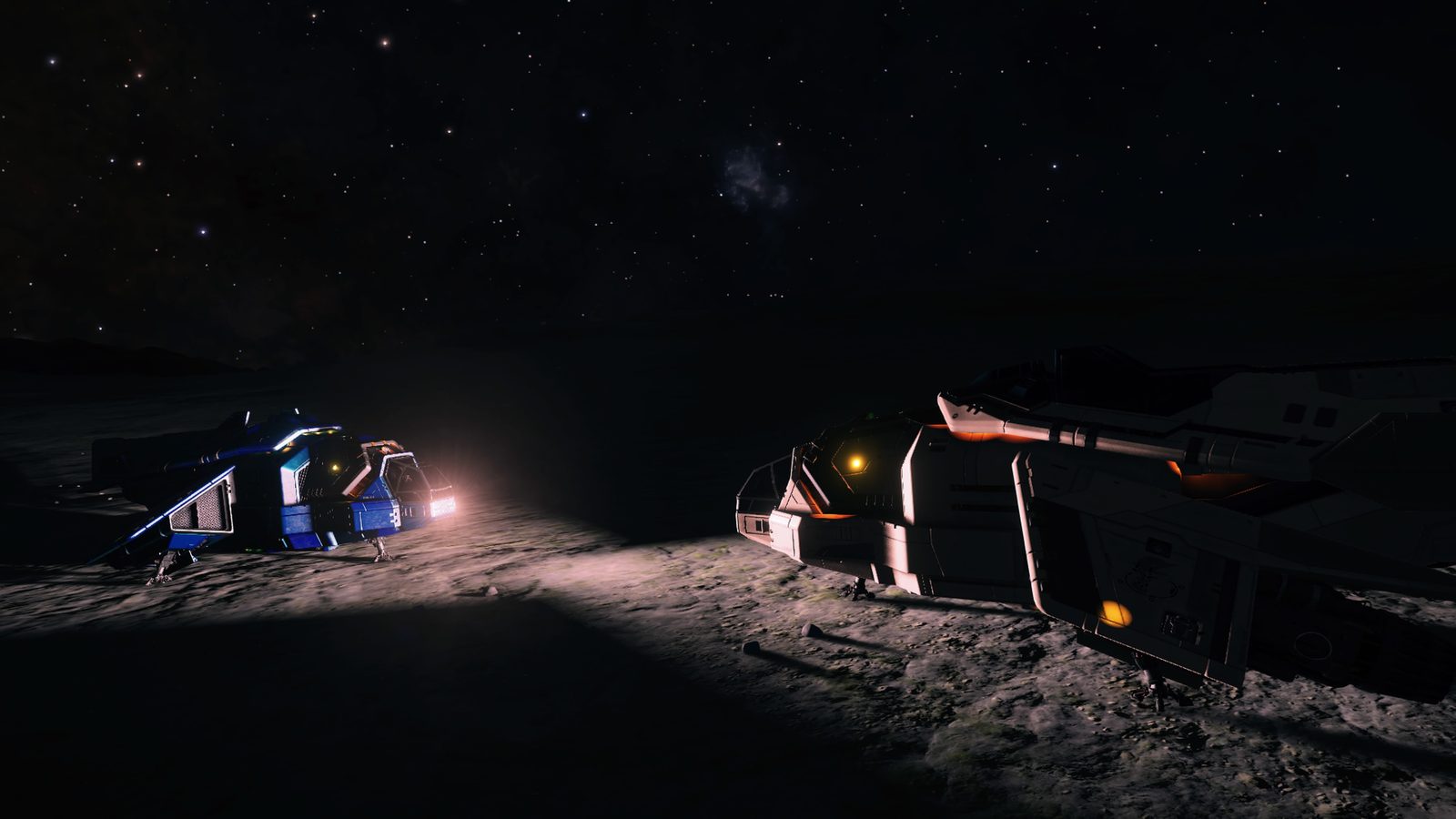 Strong atmospheric planetary surface shot with ships.