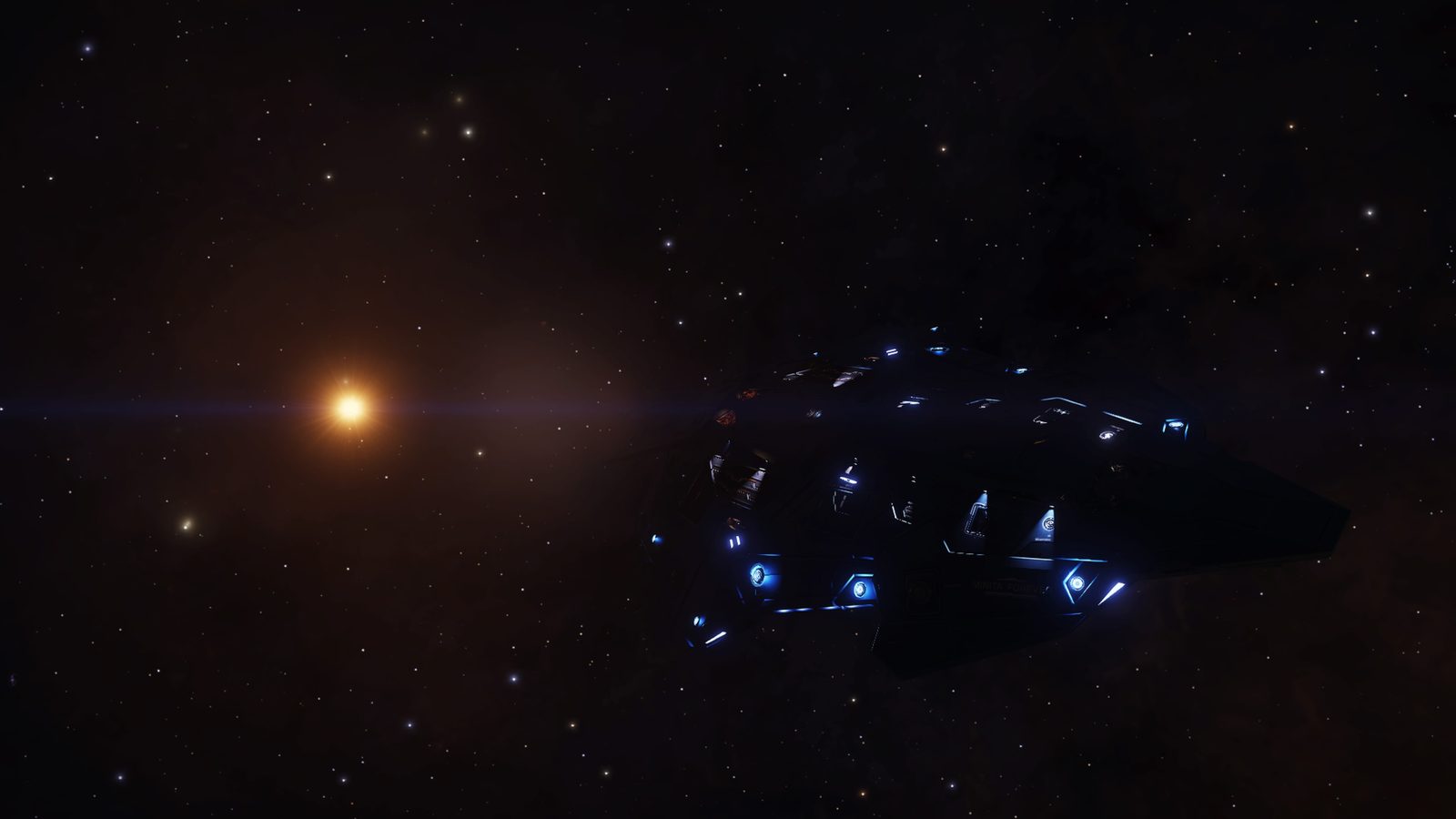 Dark space with ship and star, visually strong.